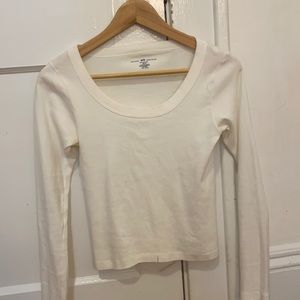 white long sleeve top
